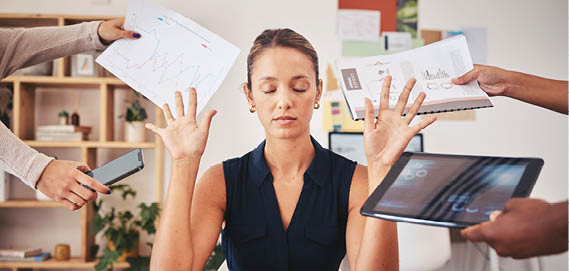 Une femme ayant une trop grosse charge de travail